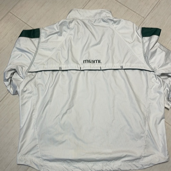 University of Miami Nike Storm Fit Anorak. Size XL, White and Green. - Picture 2 of 5